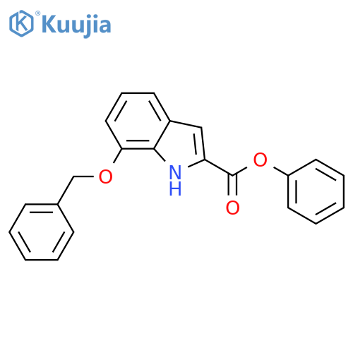 1H-Indole-2-carboxylic acid, 7-(phenylmethoxy)-, phenyl ester structure