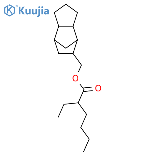 Hexanoic acid,2-ethyl-, (octahydro-4,7-methano-1H-inden-5-yl)methyl ester structure