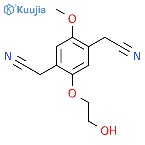 1,4-Benzenediacetonitrile, 2-(2-hydroxyethoxy)-5-methoxy- structure