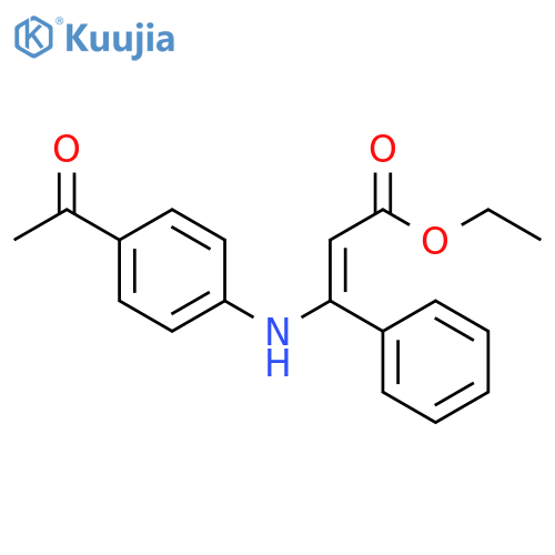 2-PROPENOIC ACID, 3-[(4-ACETYLPHENYL)AMINO]-3-PHENYL-, ETHYL ESTER structure