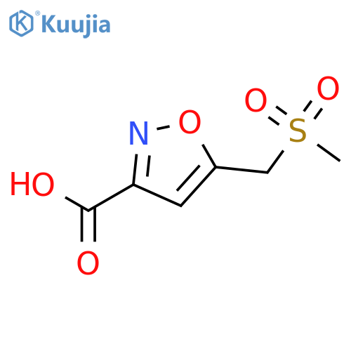 5-(methanesulfonylmethyl)-1,2-oxazole-3-carboxylic acid structure