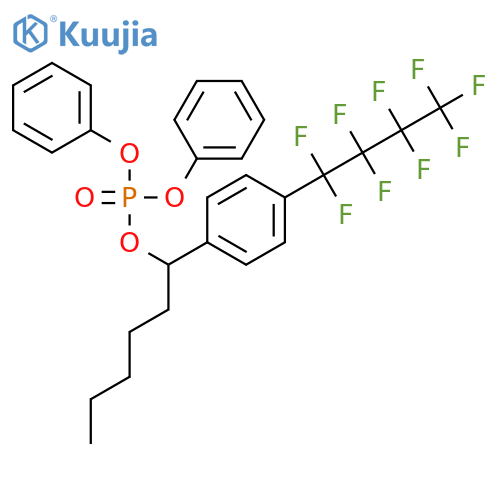 Phosphoric acid, 1-[4-(nonafluorobutyl)phenyl]hexyl diphenyl ester structure