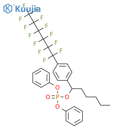 PHOSPHORIC ACID, DIPHENYL 1-[4-(TRIDECAFLUOROHEXYL)PHENYL]HEXYL ESTER structure