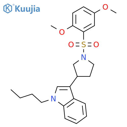 Pyrrolidine, 3-(1-butyl-1H-indol-3-yl)-1-[(2,5-dimethoxyphenyl)sulfonyl]- structure