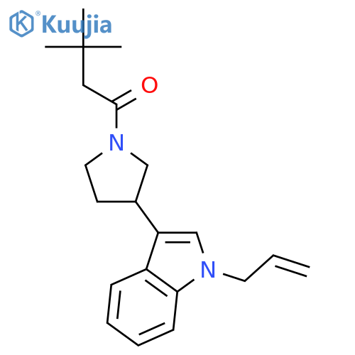 PYRROLIDINE, 1-(3,3-DIMETHYL-1-OXOBUTYL)-3-[1-(2-PROPENYL)-1H-INDOL-3-YL]- structure