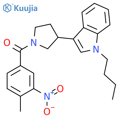 PYRROLIDINE, 3-(1-BUTYL-1H-INDOL-3-YL)-1-(4-METHYL-3-NITROBENZOYL)- structure