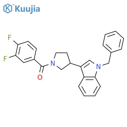 PYRROLIDINE, 1-(3,4-DIFLUOROBENZOYL)-3-[1-(PHENYLMETHYL)-1H-INDOL-3-YL]- structure