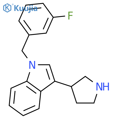 1H-Indole, 1-[(3-fluorophenyl)methyl]-3-(3-pyrrolidinyl)- structure