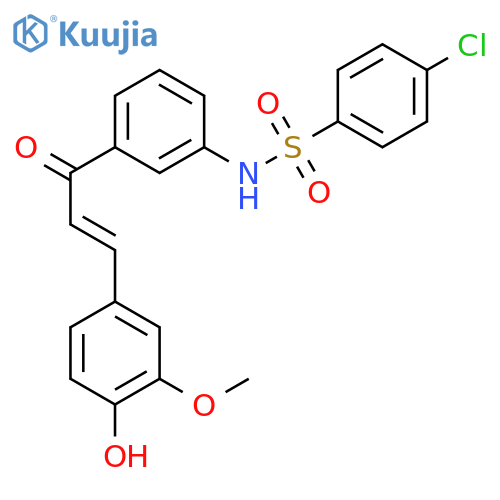 Benzenesulfonamide,4-chloro-N-[3-[3-(4-hydroxy-3-methoxyphenyl)-1-oxo-2-propenyl]phenyl]- structure