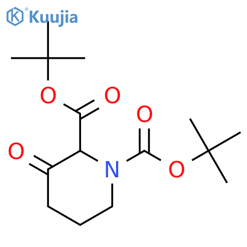 1,2-Piperidinedicarboxylic acid, 3-oxo-, bis(1,1-dimethylethyl) ester structure