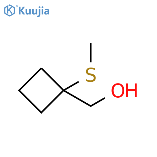 1-(methylsulfanyl)cyclobutylmethanol structure