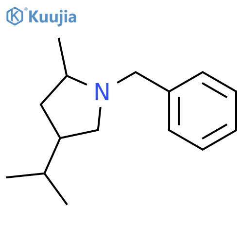 PYRROLIDINE, 2-METHYL-4-(1-METHYLETHYL)-1-(PHENYLMETHYL)- structure