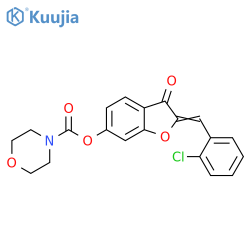 (2Z)-2-(2-chlorophenyl)methylidene-3-oxo-2,3-dihydro-1-benzofuran-6-yl morpholine-4-carboxylate structure