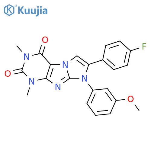 7-(4-fluorophenyl)-8-(3-methoxyphenyl)-1,3-dimethyl-1H,2H,3H,4H,8H-imidazo1,2-gpurine-2,4-dione structure
