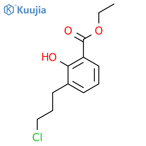 BENZOIC ACID, 3-(3-CHLOROPROPYL)-2-HYDROXY-, ETHYL ESTER structure