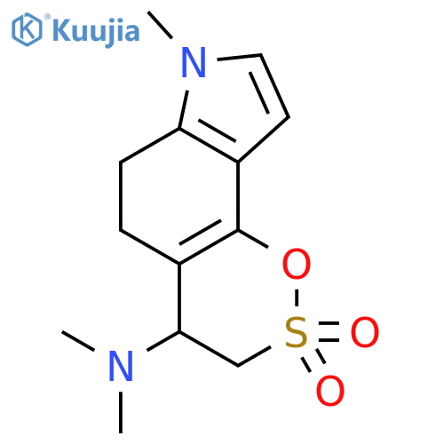 N,N,7-trimethyl-2,2-dioxo-3,4,5,6-tetrahydrooxathiino[6,5-e]indol-4-amine structure