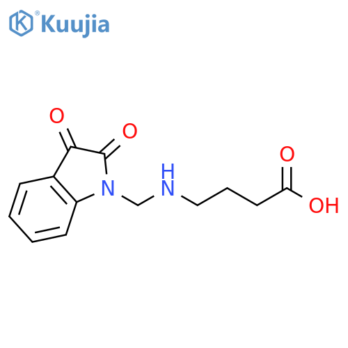 Butanoic acid, 4-[[(2,3-dihydro-2,3-dioxo-1H-indol-1-yl)methyl]amino]- structure