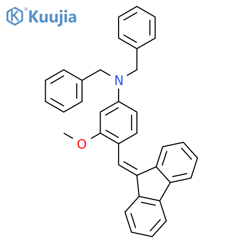 Benzenemethanamine,N-[4-(9H-fluoren-9-ylidenemethyl)-3-methoxyphenyl]-N-(phenylmethyl)- structure
