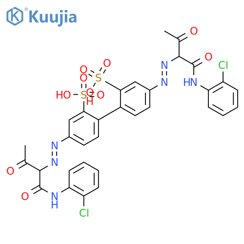 [1,1'-Biphenyl]-2,2'-disulfonicacid, 4,4'-bis[2-[1-[[(2-chlorophenyl)amino]carbonyl]-2-oxopropyl]diazenyl]- structure