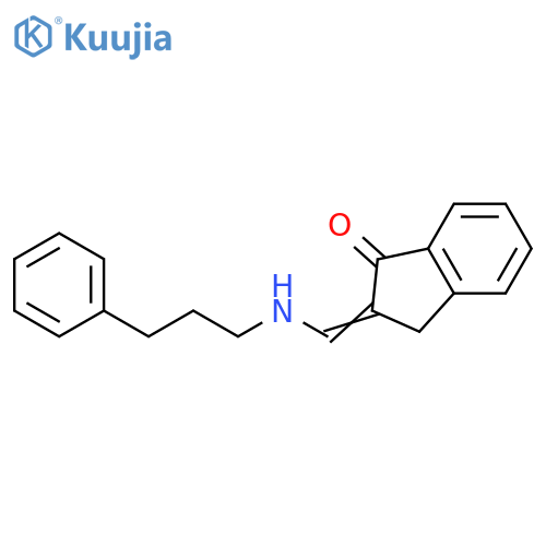 1H-Inden-1-one, 2,3-dihydro-2-[[(3-phenylpropyl)amino]methylene]- structure