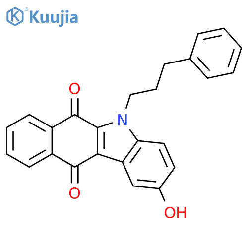 5H-Benzo[b]carbazole-6,11-dione, 2-hydroxy-5-(3-phenylpropyl)- structure