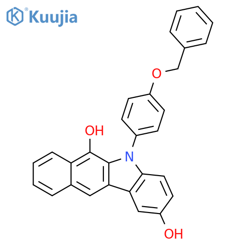 5H-Benzo[b]carbazole-2,6-diol, 5-[4-(phenylmethoxy)phenyl]- structure