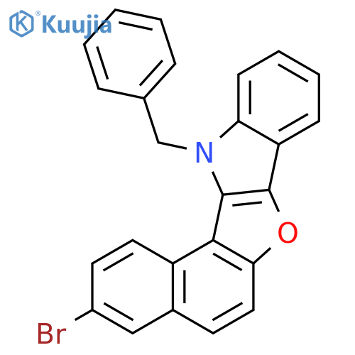 12H-NAPHTHO[1',2':4,5]FURO[3,2-B]INDOLE, 3-BROMO-12-(PHENYLMETHYL)- structure