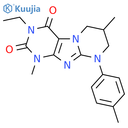 3-ethyl-1,7-dimethyl-9-(4-methylphenyl)-1H,2H,3H,4H,6H,7H,8H,9H-pyrimido1,2-gpurine-2,4-dione structure