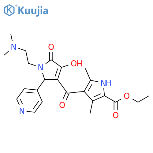 ethyl 4-{1-[2-(dimethylamino)ethyl]-4-hydroxy-5-oxo-2-(pyridin-4-yl)-2,5-dihydro-1H-pyrrole-3-carbonyl}-3,5-dimethyl-1H-pyrrole-2-carboxylate structure