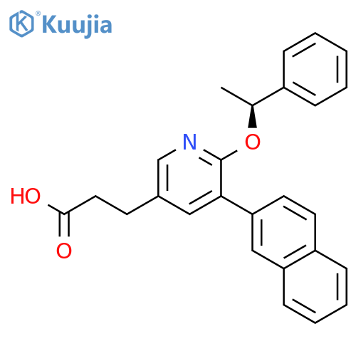 3-Pyridinepropanoic acid, 5-(2-naphthalenyl)-6-[(1S)-1-phenylethoxy]- structure