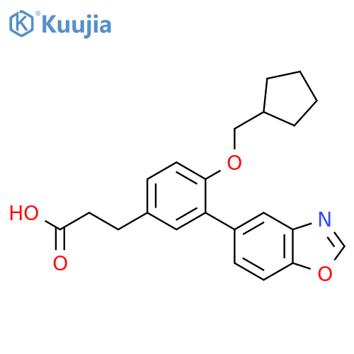 BENZENEPROPANOIC ACID, 3-(5-BENZOXAZOLYL)-4-(CYCLOPENTYLMETHOXY)- structure