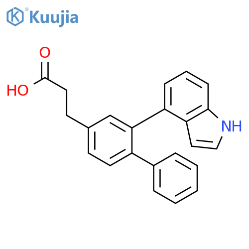 [1,1'-BIPHENYL]-4-PROPANOIC ACID, 2-(1H-INDOL-4-YL)- structure