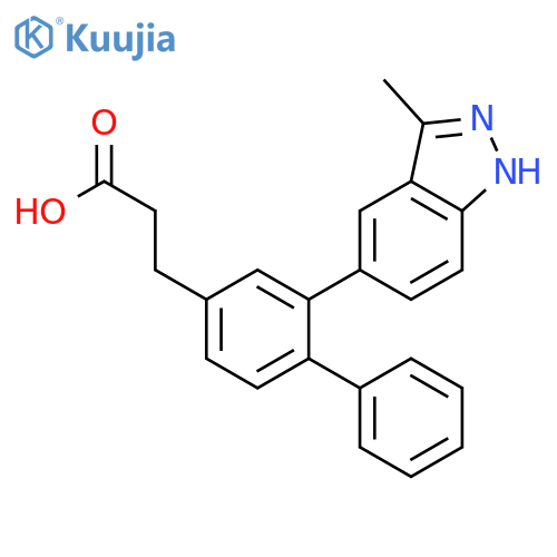 [1,1'-BIPHENYL]-4-PROPANOIC ACID, 2-(3-METHYL-1H-INDAZOL-5-YL)- structure