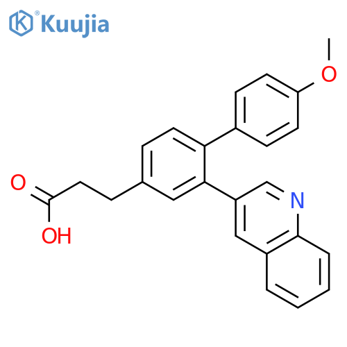 [1,1'-BIPHENYL]-4-PROPANOIC ACID, 4'-METHOXY-2-(3-QUINOLINYL)- structure