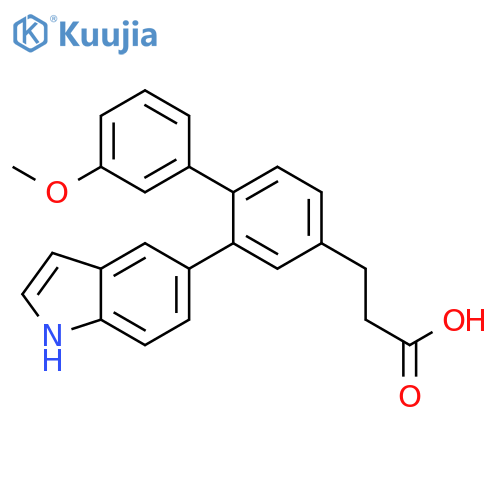 [1,1'-BIPHENYL]-4-PROPANOIC ACID, 2-(1H-INDOL-5-YL)-3'-METHOXY- structure