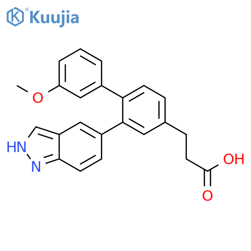 [1,1'-BIPHENYL]-4-PROPANOIC ACID, 2-(1H-INDAZOL-5-YL)-3'-METHOXY- structure