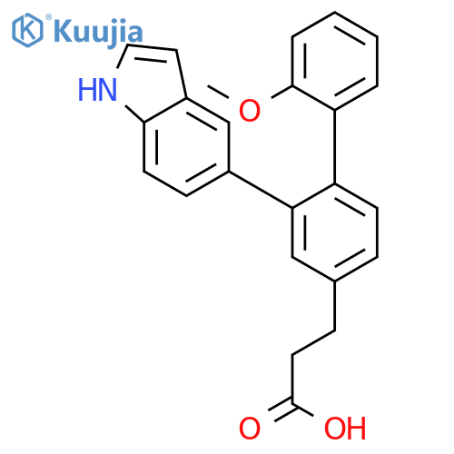 [1,1'-Biphenyl]-4-propanoic acid, 2-(1H-indol-5-yl)-2'-methoxy- structure