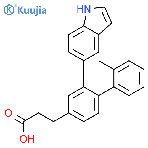 [1,1'-BIPHENYL]-4-PROPANOIC ACID, 2-(1H-INDOL-5-YL)-2'-METHYL- structure