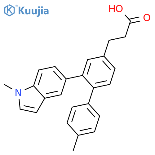 [1,1'-BIPHENYL]-4-PROPANOIC ACID, 4'-METHYL-2-(1-METHYL-1H-INDOL-5-YL)- structure