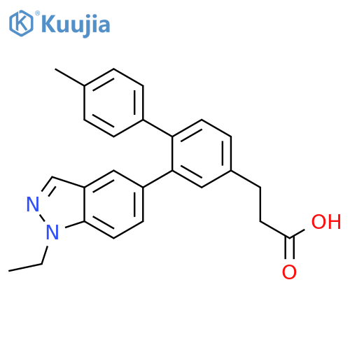 [1,1'-Biphenyl]-4-propanoic acid, 2-(1-ethyl-1H-indazol-5-yl)-4'-methyl- structure
