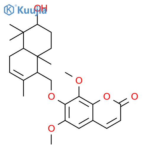 7-{[(1R,4aR,6S,8aS)-6-hydroxy-2,5,5,8a-tetramethyl-1,4,4a,5,6,7,8,8a-octahydronaphthalen-1-yl]methoxy}-6,8-dimethoxy-2H-chromen-2-one structure
