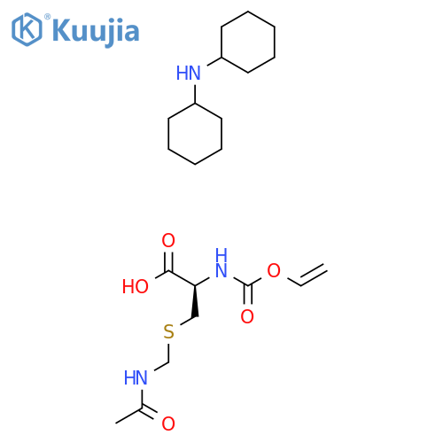 (2R)-3-(Acetamidomethylsulfanyl)-2-(ethenoxycarbonylamino)propanoic acid;N-cyclohexylcyclohexanamine structure