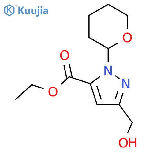 Ethyl 5-(hydroxymethyl)-2-tetrahydropyran-2-yl-pyrazole-3-carboxylate structure