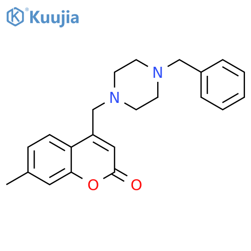 4-(4-benzylpiperazin-1-yl)methyl-7-methyl-2H-chromen-2-one structure