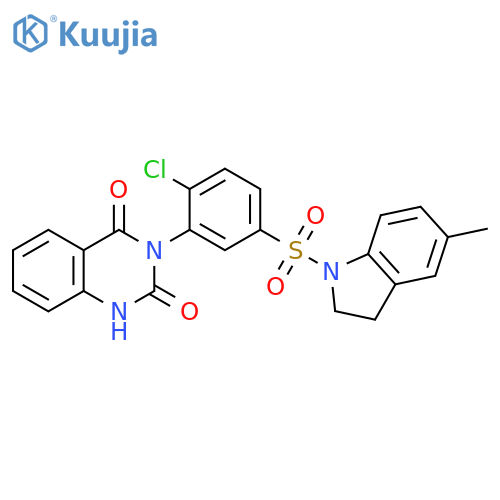 1H-Indole,1-[[4-chloro-3-(1,4-dihydro-2,4-dioxo-3(2H)-quinazolinyl)phenyl]sulfonyl]-2,3-dihydro-5-methyl- structure