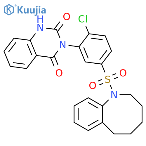1-Benzazocine,1-[[4-chloro-3-(1,4-dihydro-2,4-dioxo-3(2H)-quinazolinyl)phenyl]sulfonyl]-1,2,3,4,5,6-hexahydro- structure