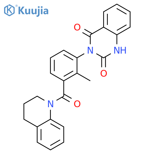 Quinoline,1-[3-(1,4-dihydro-2,4-dioxo-3(2H)-quinazolinyl)-2-methylbenzoyl]-1,2,3,4-tetrahydro- structure