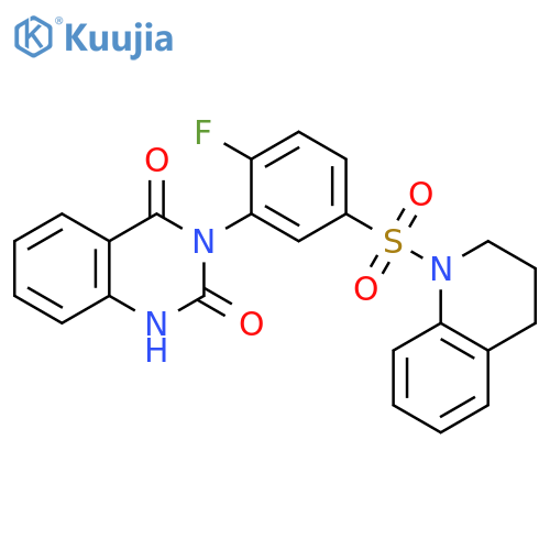 Quinoline,1-[[3-(1,4-dihydro-2,4-dioxo-3(2H)-quinazolinyl)-4-fluorophenyl]sulfonyl]-1,2,3,4-tetrahydro- structure