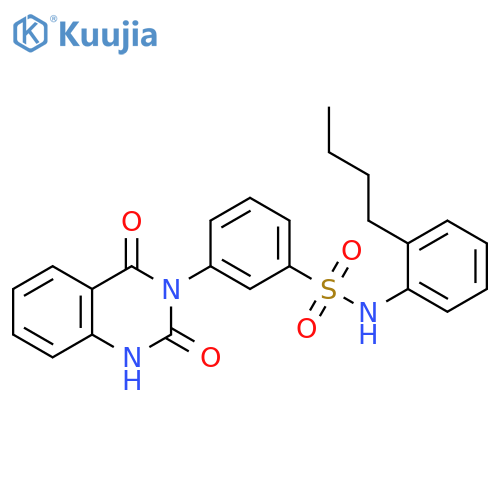 Benzenesulfonamide,N-(2-butylphenyl)-3-(1,4-dihydro-2,4-dioxo-3(2H)-quinazolinyl)- structure