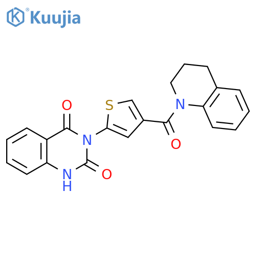 Quinoline,1-[[5-(1,4-dihydro-2,4-dioxo-3(2H)-quinazolinyl)-3-thienyl]carbonyl]-1,2,3,4-tetrahydro- structure